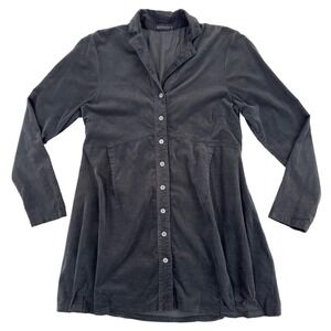 Cut Loose Dress Size Small Gray Long Sleeve Button Down‎ Lagenlook Corduroy Fall
